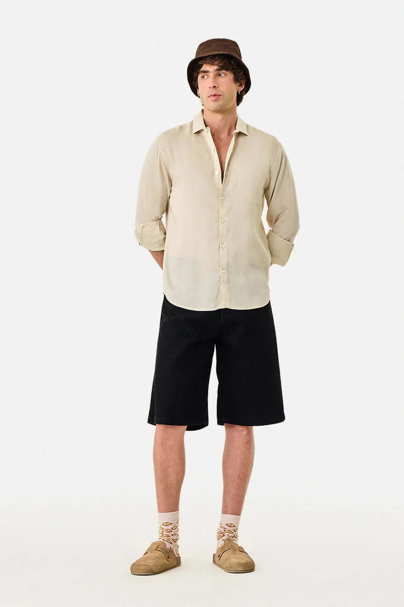 SNITCH Linen Blend Regular Fit Shirt
